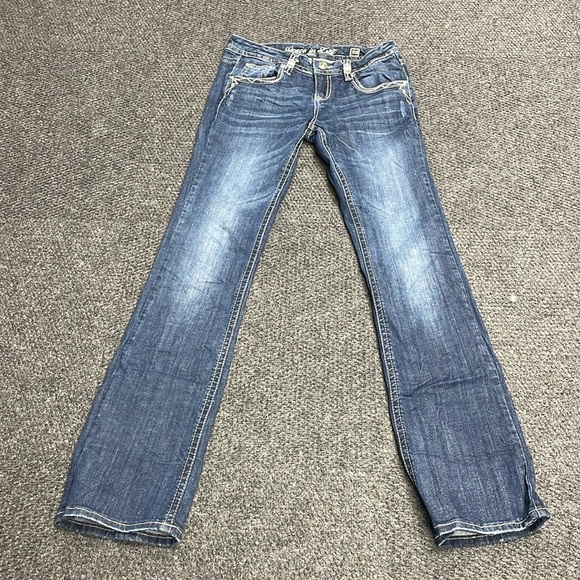 Grace in LA Jeans Bootcut Womens Size 28 Rhinestones Cross Rodeo Cowgirl Barn - Picture 4 of 9